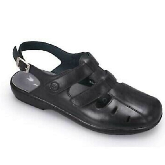 Propet black leather sling back sandals orthopedic sandals size 8.5 - Picture 1 of 11